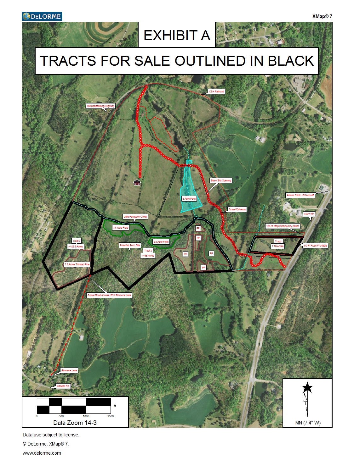 Woodruff SC Twin Chimneys Farm Final Bid Sale Map